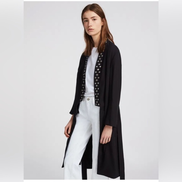 All Saints Kady Kimono Open Front Relaxed Fit Eyelet Studs Size S READ* - Picture 1 of 6
